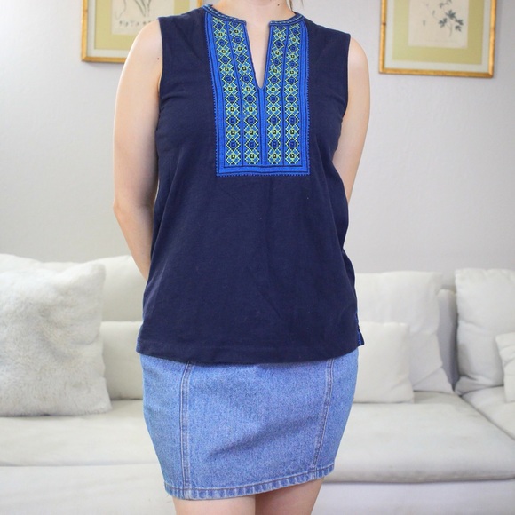 J.Crew Embroidered Tank Top Blouse - Picture 2 of 6
